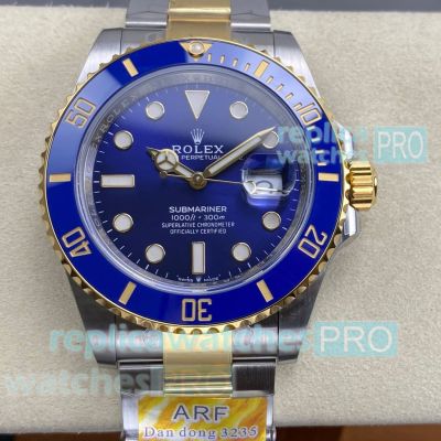 Superclone ARF Rolex Submariner Bluesy 41mm Blue Ceramic Bezel Swiss 3235 Two-tone Watch 